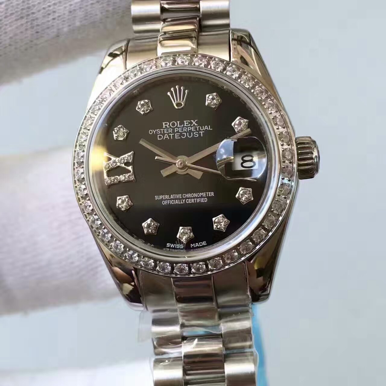 【台湾厂一比一复刻手表】劳力士女装日志型系列黑色表盘腕表 / R148