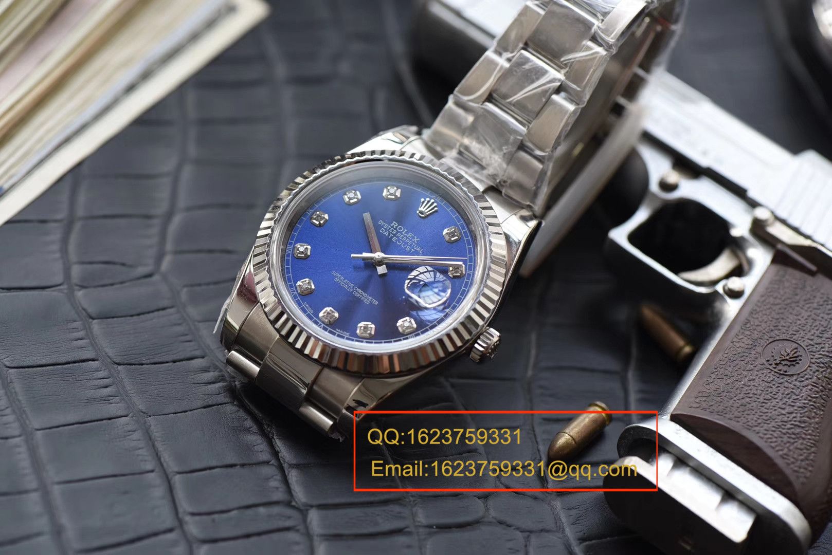 【视频评测N厂一比一复刻手表】劳力士日志型系列116234蓝盘镶嵌钻石腕表 / RBD088