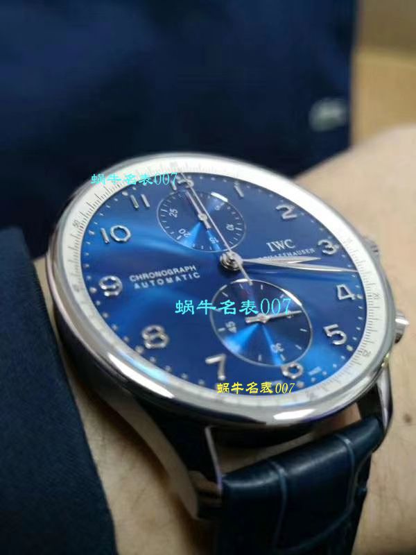 【独家视频测评】【YL厂V7版本一比一超A高仿手表】万国葡萄牙计时系列IW371417腕表（葡计烧钢蓝针） / WG275