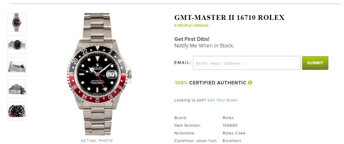 劳力士复古格林尼治型II系列可乐圈GMT Master II 16710腕表 / R602