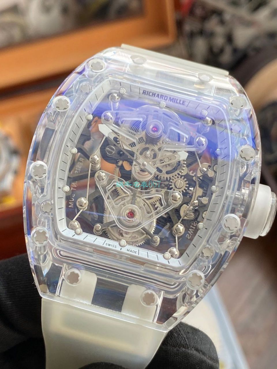 【视频评测】EUR厂理查德米勒陀飞轮RM056，RM 56-02雪琉璃全透明超A复刻手表 / RM 56-02EUR