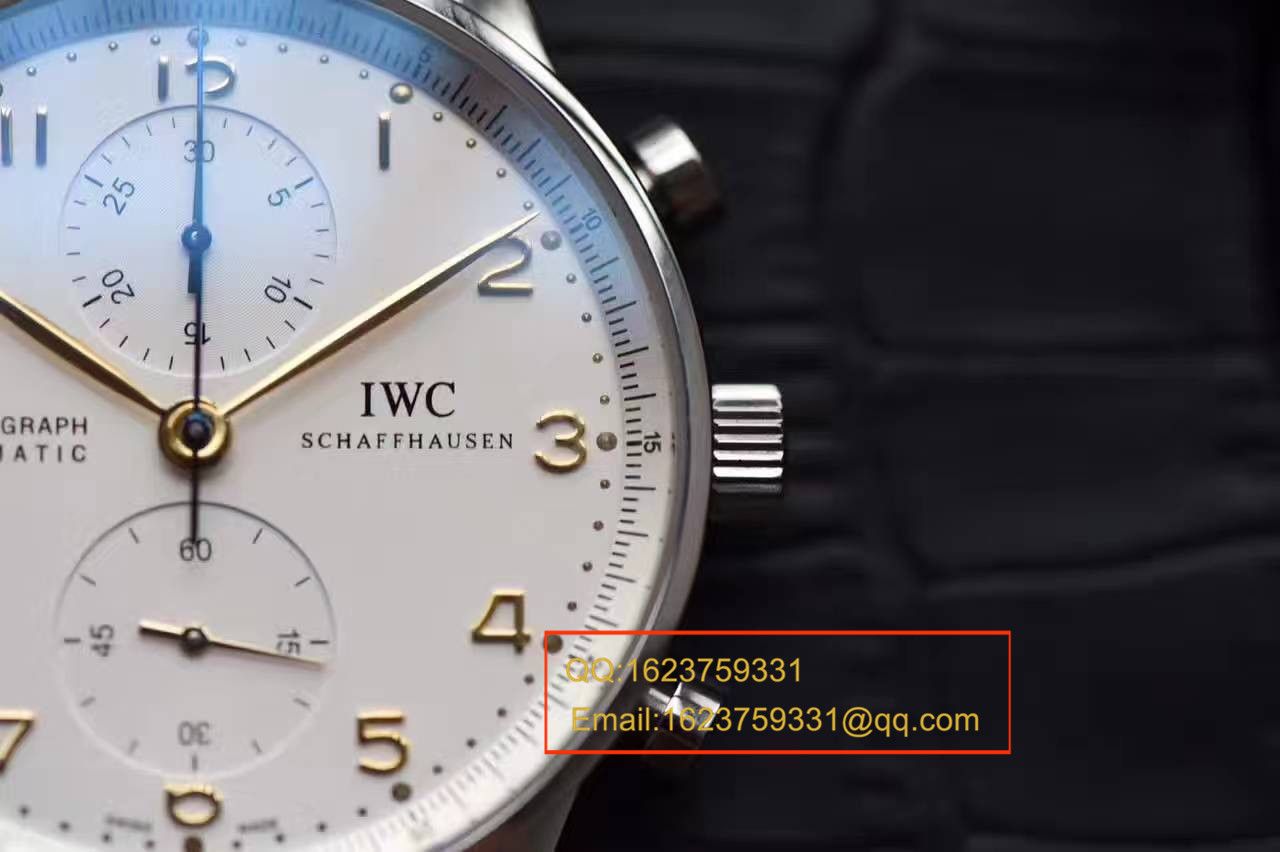 【独家视频测评YL厂V7版本1:1顶级复刻手表】万国葡萄牙系列葡萄牙计时IW371445黄定钉刻度腕表 / WG280