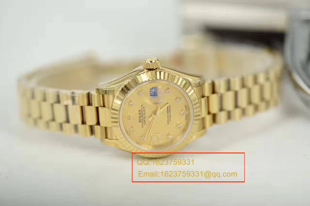 【SY厂一比一超A高仿手表】劳力士女装日志型系列279178香槟色女士腕表 / RB0126A