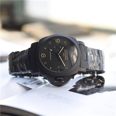 【视频评测VS一比一超A高仿手表】沛纳海LUMINOR 1950系列PAM00438全陶瓷腕表