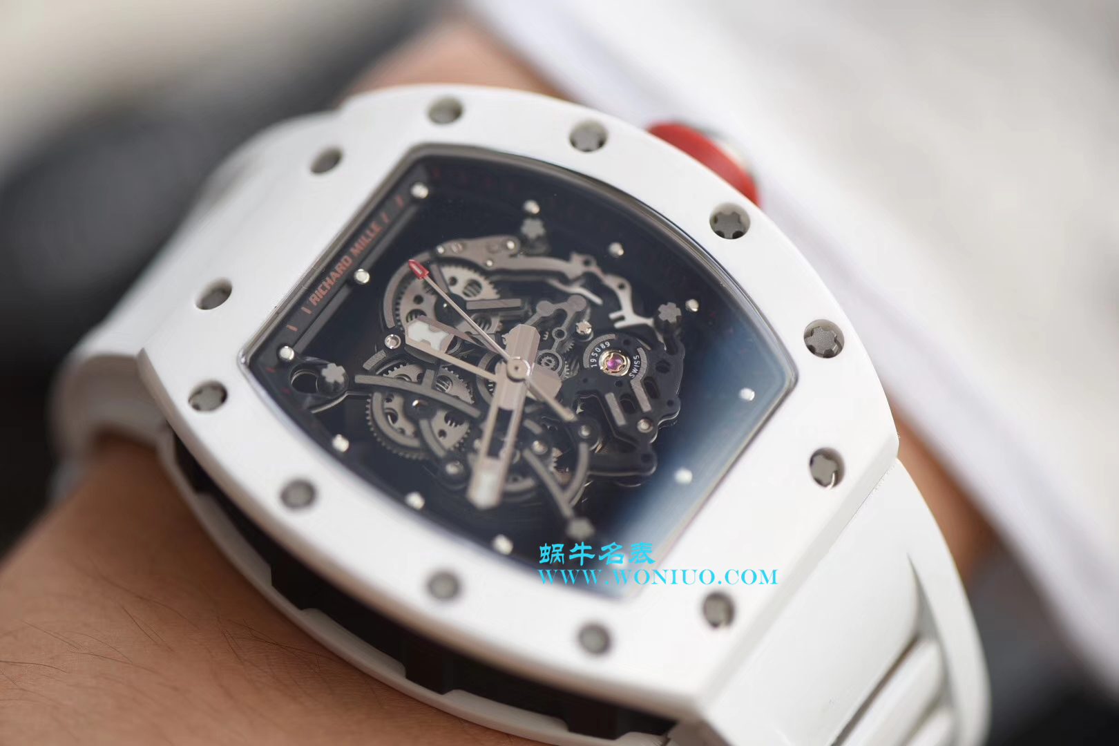 【KV一比一超A高仿手表】理查德.米勒RICHARD MILLE男士系列RM 055白陶瓷白色橡胶带新款腕表 / RM 055D