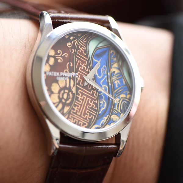 FL厂1比1精仿手表百达翡丽珍稀工艺系列5077P-102不丹六色织品腕表