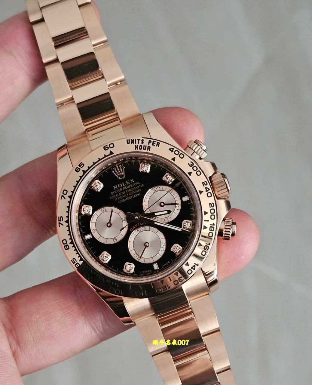 私人订制18k玫瑰金包金版劳力士宇宙计型迪通拿复刻手表m126505-0002腕表 /  