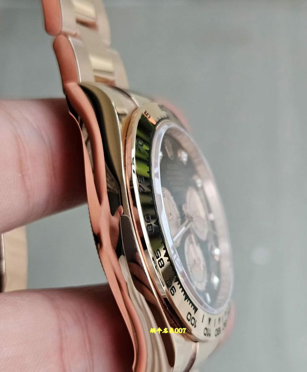 私人订制18k玫瑰金包金版劳力士宇宙计型迪通拿复刻手表m126505-0002腕表 /  