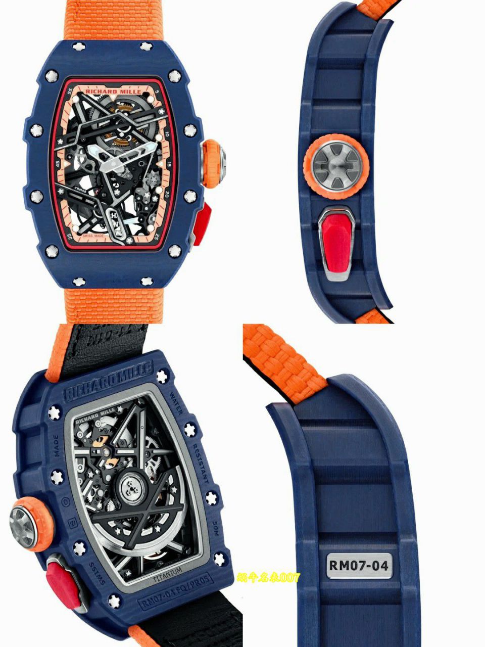 高端定制Richard Mille马卡龙配色理查米尔女士顶级复刻女士手表RM07-04 SALMON-PINK腕表 /  