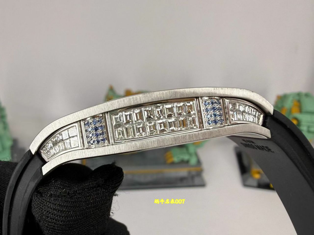 高端定制Richard Mille理查米尔男士VIP隐藏款RM 67-01白金方钻款腕表 /  