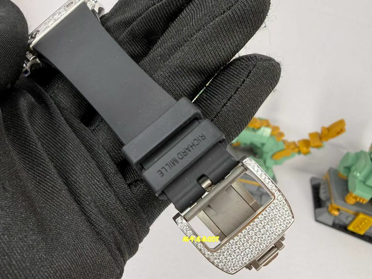 高端定制Richard Mille理查米尔男士VIP隐藏款RM 67-01白金方钻款腕表 /  