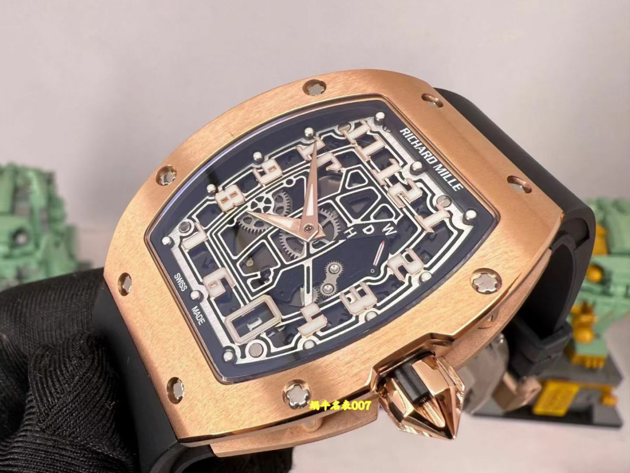 高端定制Richard Mille理查米尔男士VIP隐藏款RM 67-01白金方钻款腕表 /  