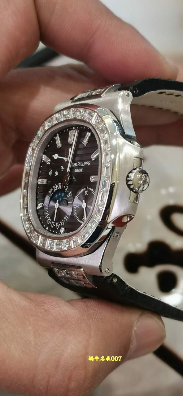 高端定制包金真钻百达翡丽鹦鹉螺顶级复刻5724G-001腕表 /  