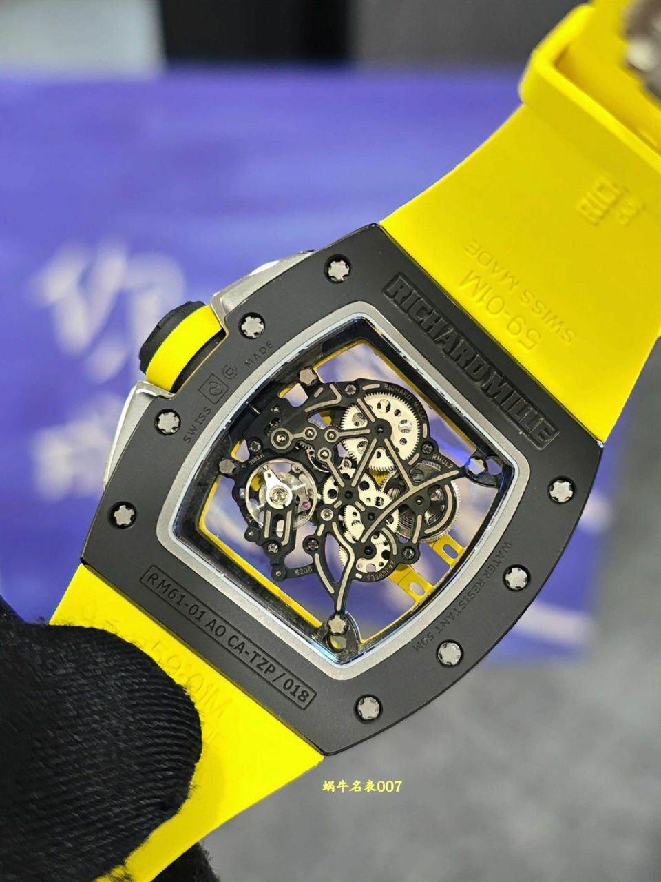 高级私人定制黑陶瓷绿跑道Richard Miller理查德米勒RM61-01顶级复刻手表 /  