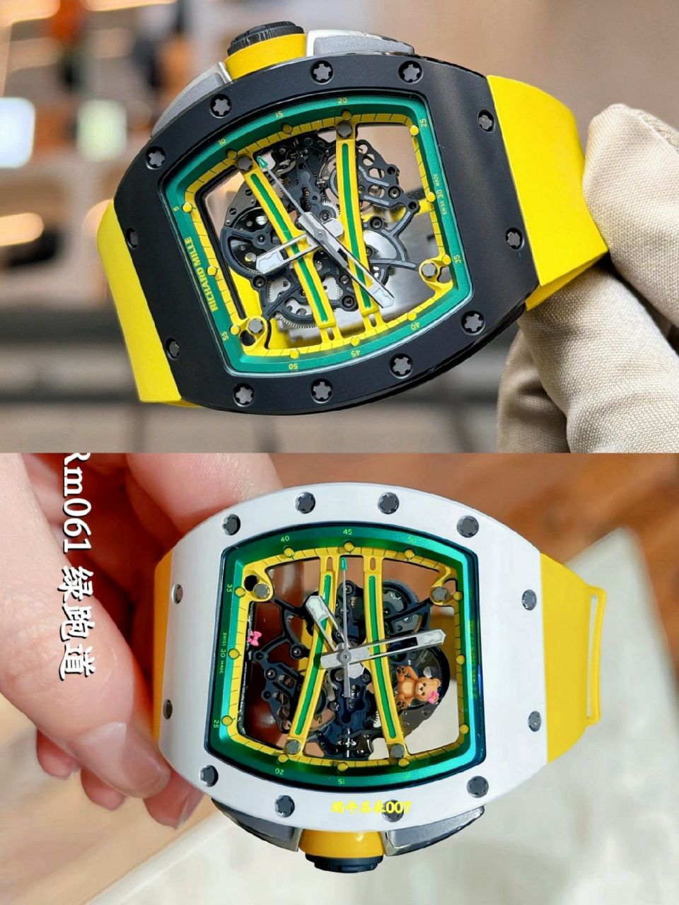 高级私人定制黑陶瓷绿跑道Richard Miller理查德米勒RM61-01顶级复刻手表 /  