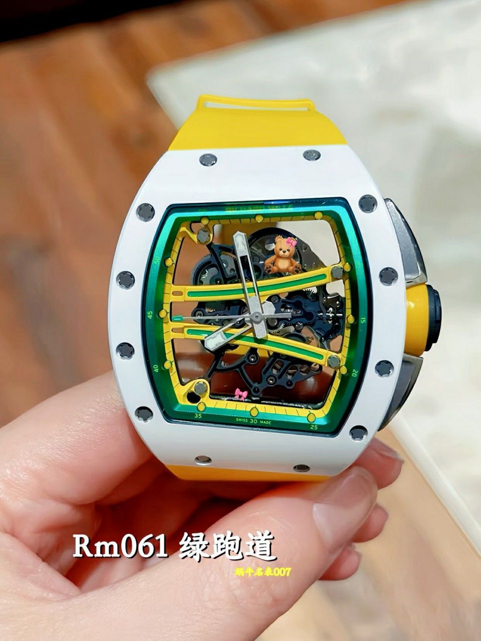 高级私人定制黑陶瓷绿跑道Richard Miller理查德米勒RM61-01顶级复刻手表 /  