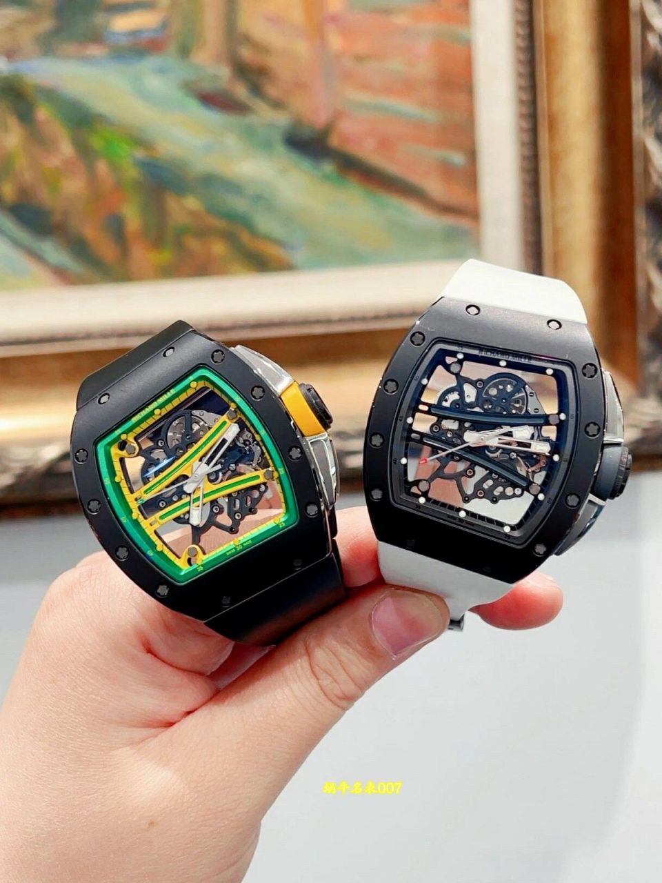 高级私人定制黑陶瓷绿跑道Richard Miller理查德米勒RM61-01顶级复刻手表 /  