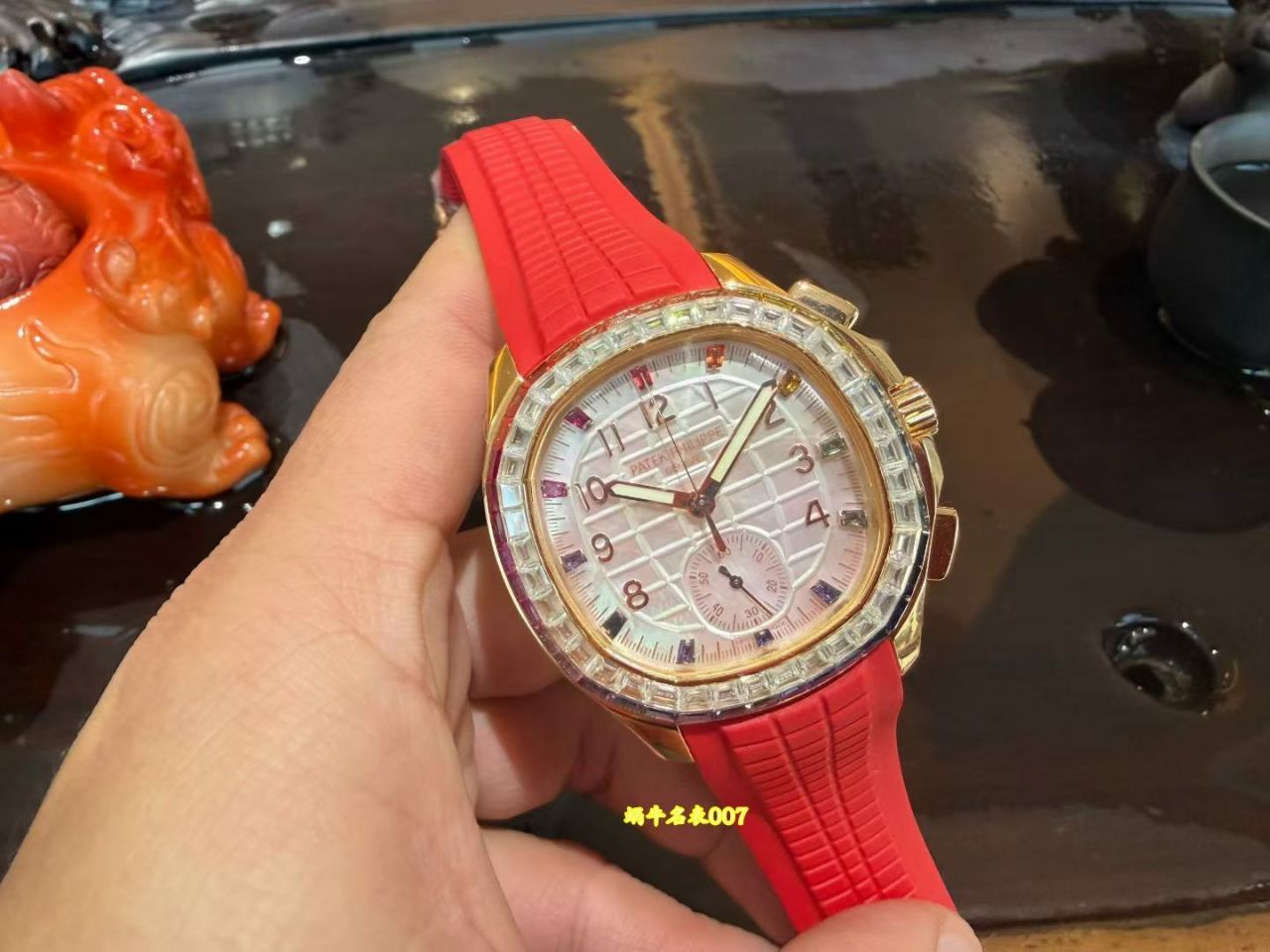 高端百达翡丽18K真金包金镶钻加工AQUANAUT系列7968/300R-001复刻腕表 /  