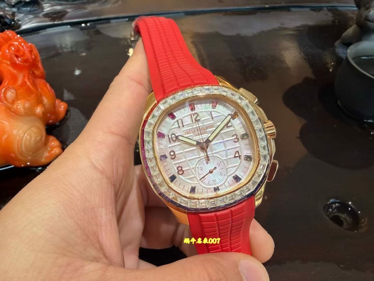 高端百达翡丽18K真金包金镶钻加工AQUANAUT系列7968/300R-001复刻腕表 /  