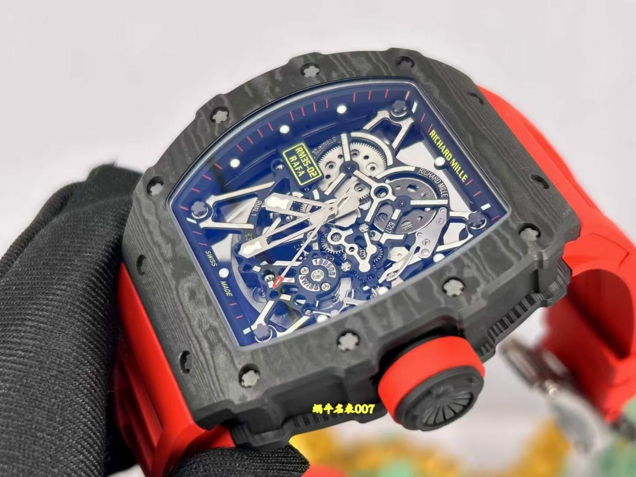 Richard Mille高端私人定制RM35-02原装数据ntpt碳纤维壳套vaucher机芯顶级1:1复刻手表 /  