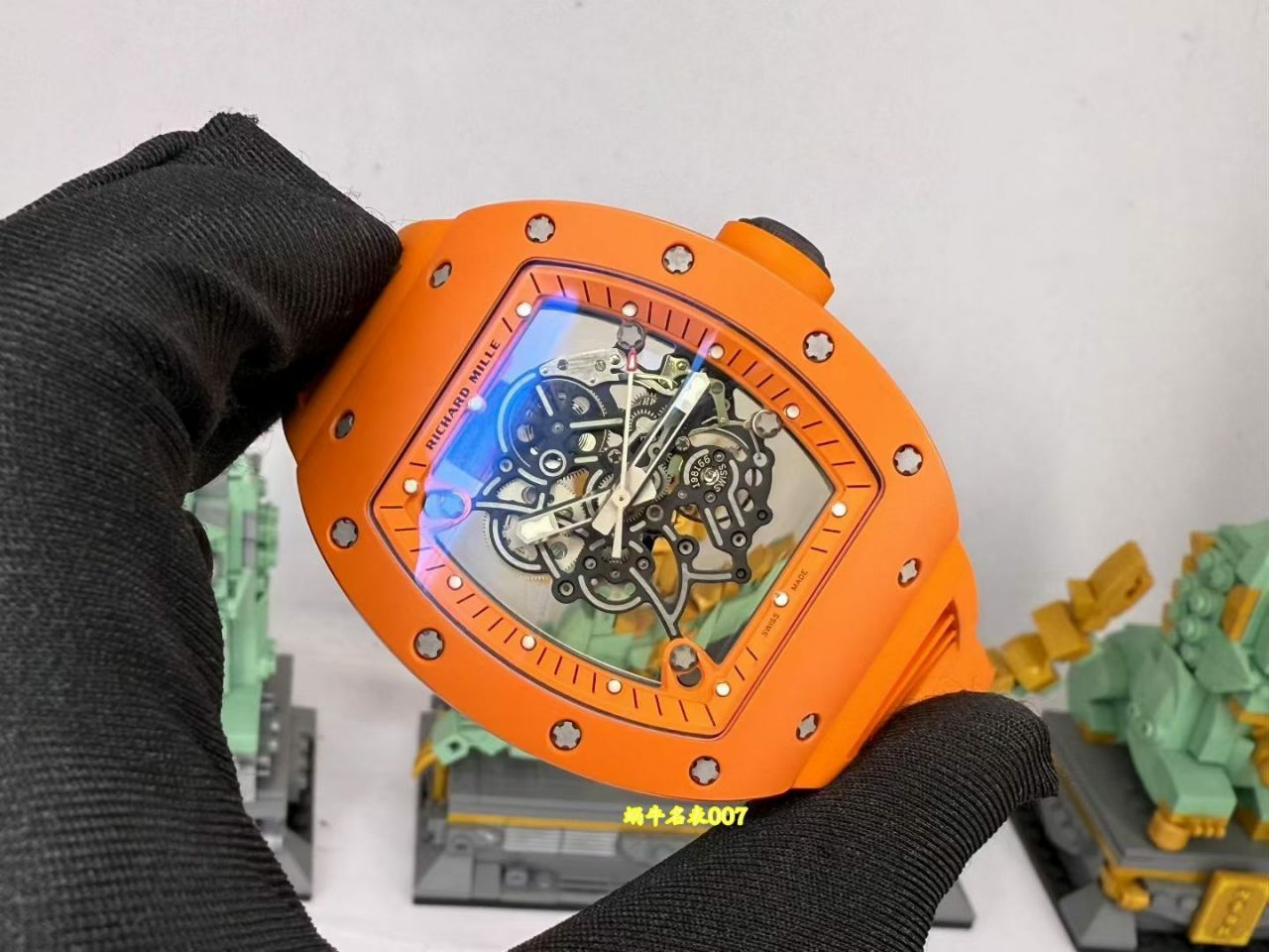 高端私人定制Richard Mille全网唯一 开发定制橙色陶瓷RM055 vaucher机芯1:1复刻手表 /  