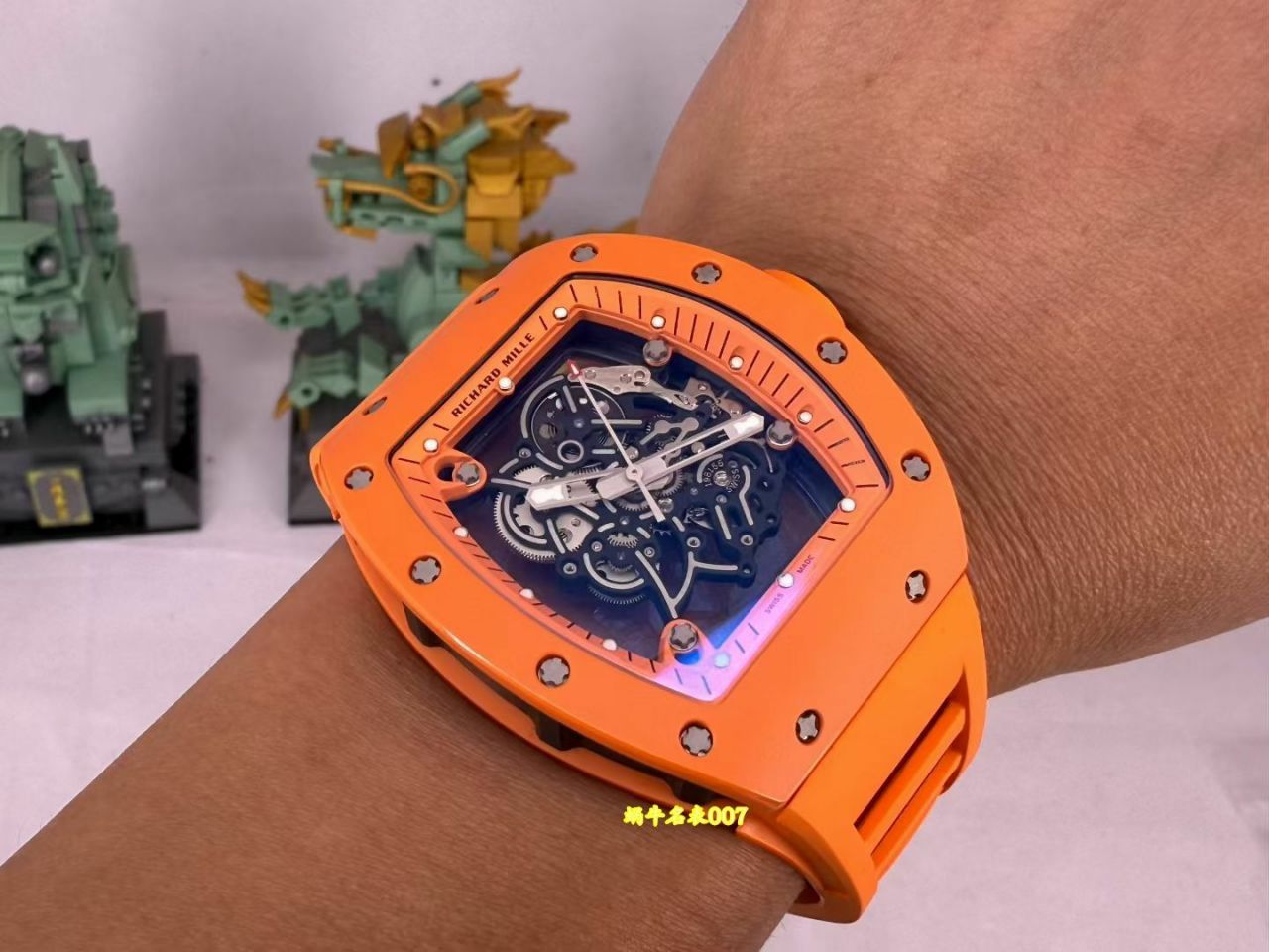 高端私人定制Richard Mille全网唯一 开发定制橙色陶瓷RM055 vaucher机芯1:1复刻手表 /  