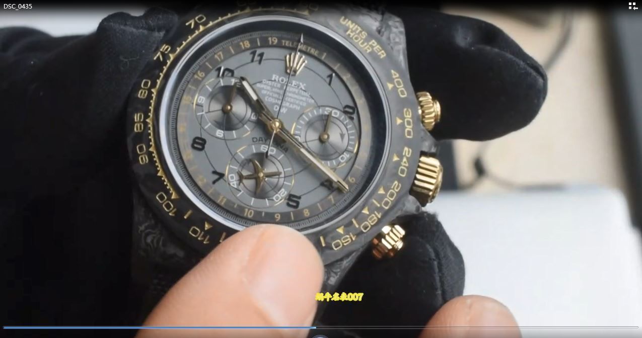视频评测N厂出品DIW碳纤维劳力士4130迪通拿广州一比一复刻手表