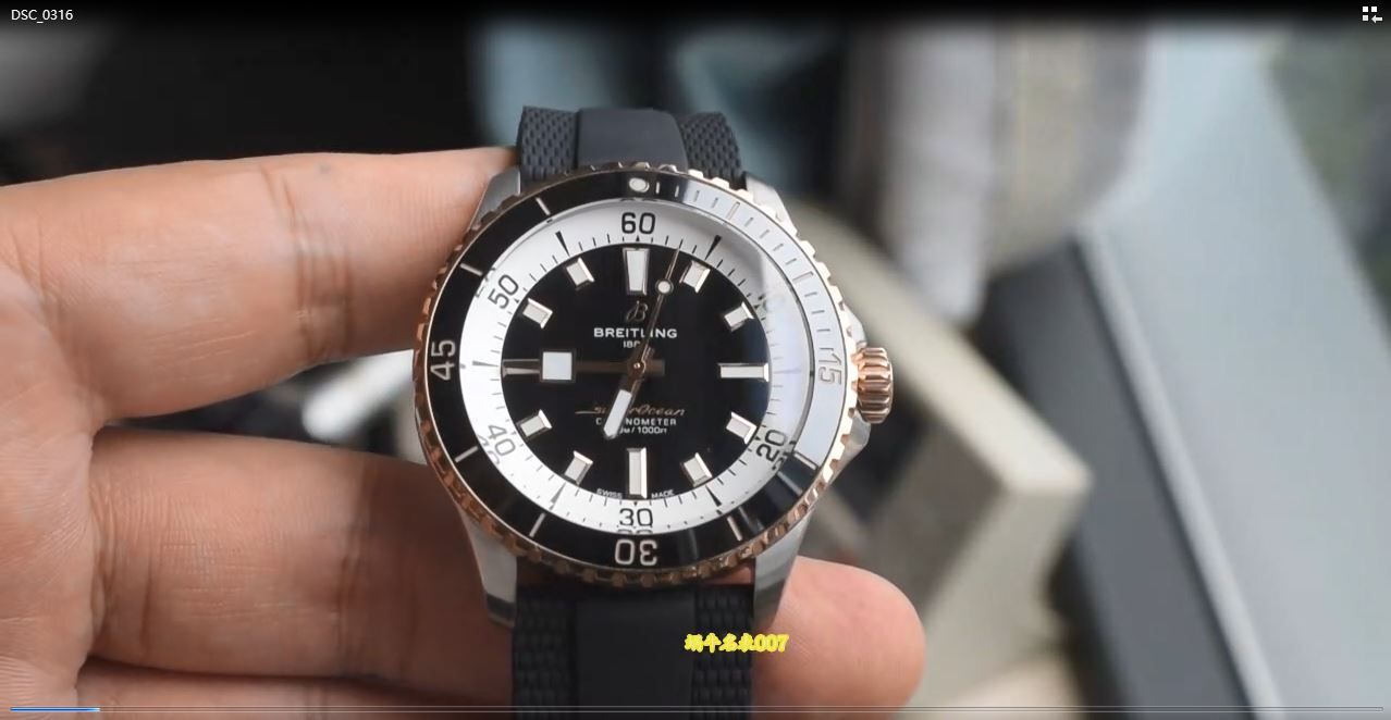 视频评测BLS百年灵超级海洋42CM一比一复刻高仿手表R17375211B1S1腕表
