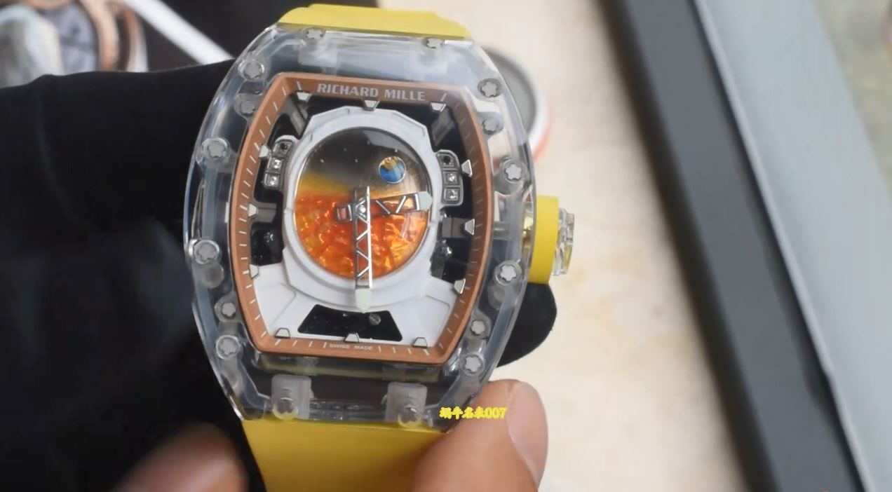 视频测 Richard Mille RM 52-05 顶级定制复刻蓝宝石太空人RM 52-05手表