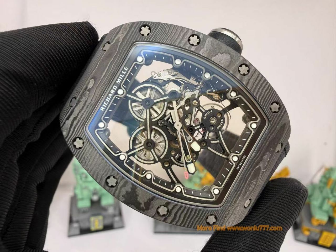Modified and customized Richard Mille Men's Series RM 55-01Carbon TPT® Carbon Fiber watch
