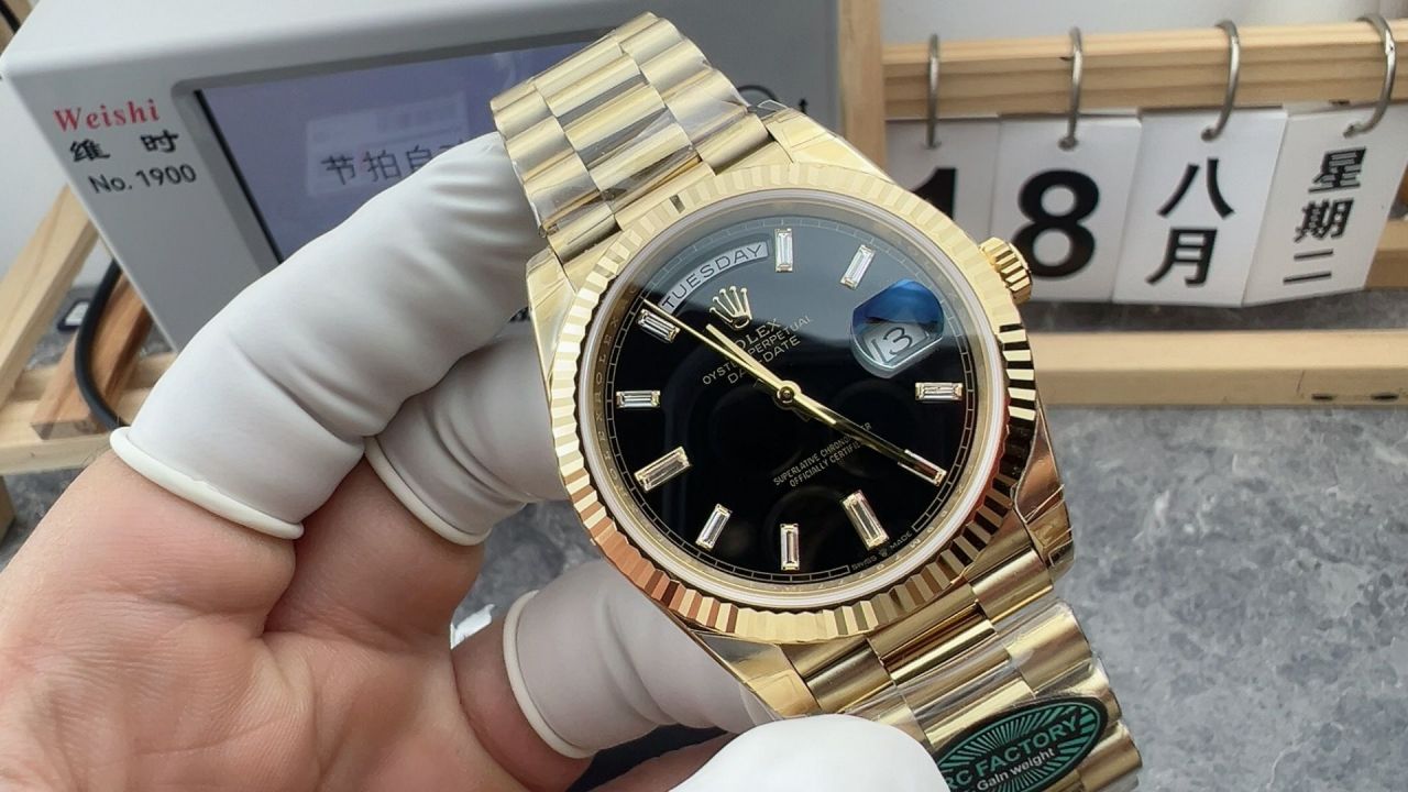 RC勞力士星期日曆黑冰糖高仿手錶 m228238-0059 Rolex Day-Date replica watch腕表