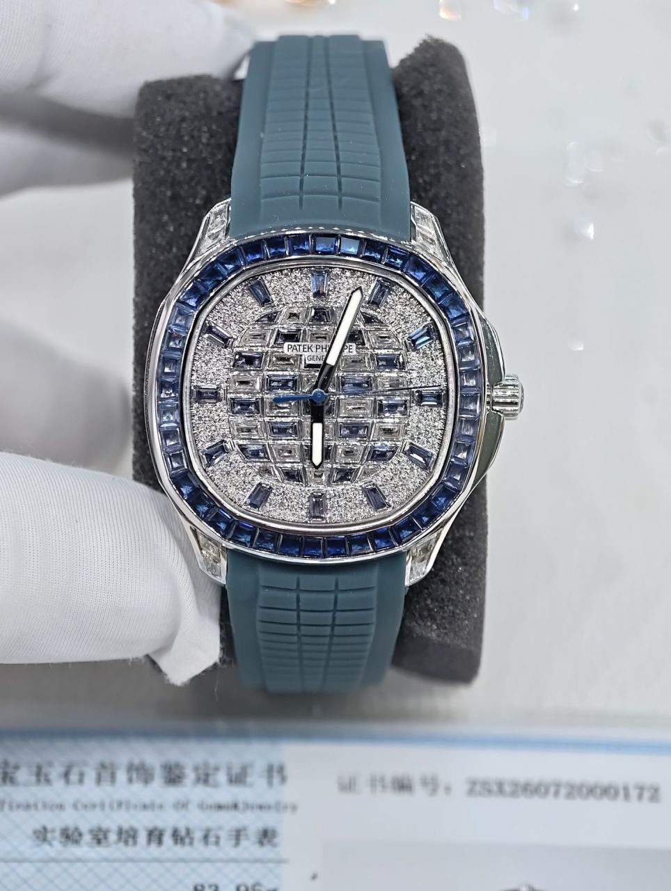 百达翡丽AQUANAUT手雷改装手表8K包厚金真钻加工 5268/461G-001腕表