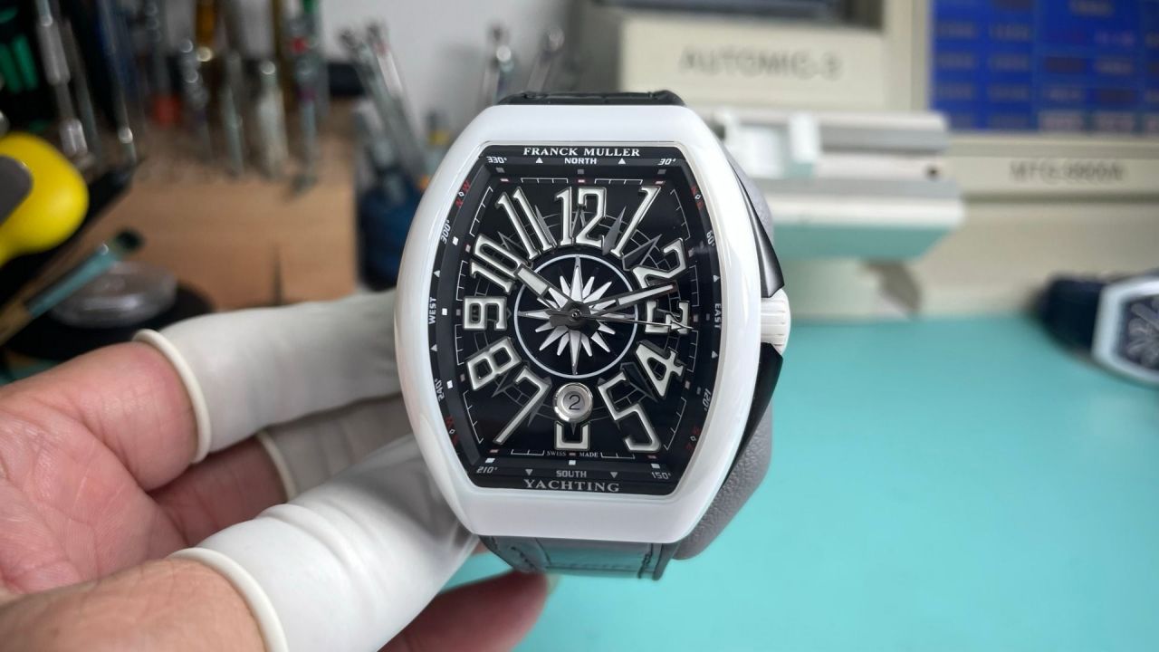 ABF 最高质品‬‎ 白陶瓷表壳    法克兰‬‎穆勒V ‬‎angau‬‎rd Yachit‬‎ng V45遊系表