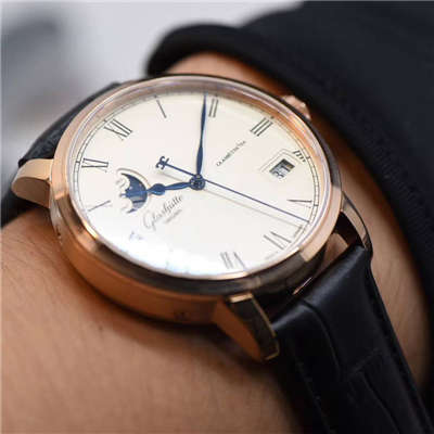 【GF一比一超A高仿手表】格拉苏蒂原创精髓议员大日历月相腕表系列 100-04-32-15-04腕表