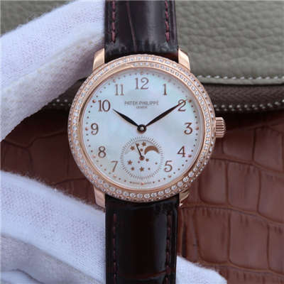 【KG一比一超A高仿手表】百达翡丽复杂功能计时系列4968R-001 玫瑰金女士腕表