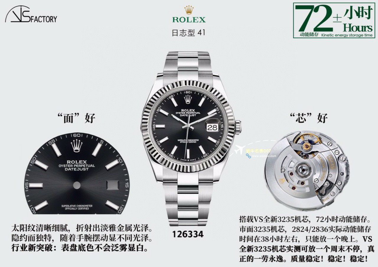 vs Factory  Rolex Datejust 41MM款式 set 多 dial m126334持续更New【100% replica imitation  watch】 / R790