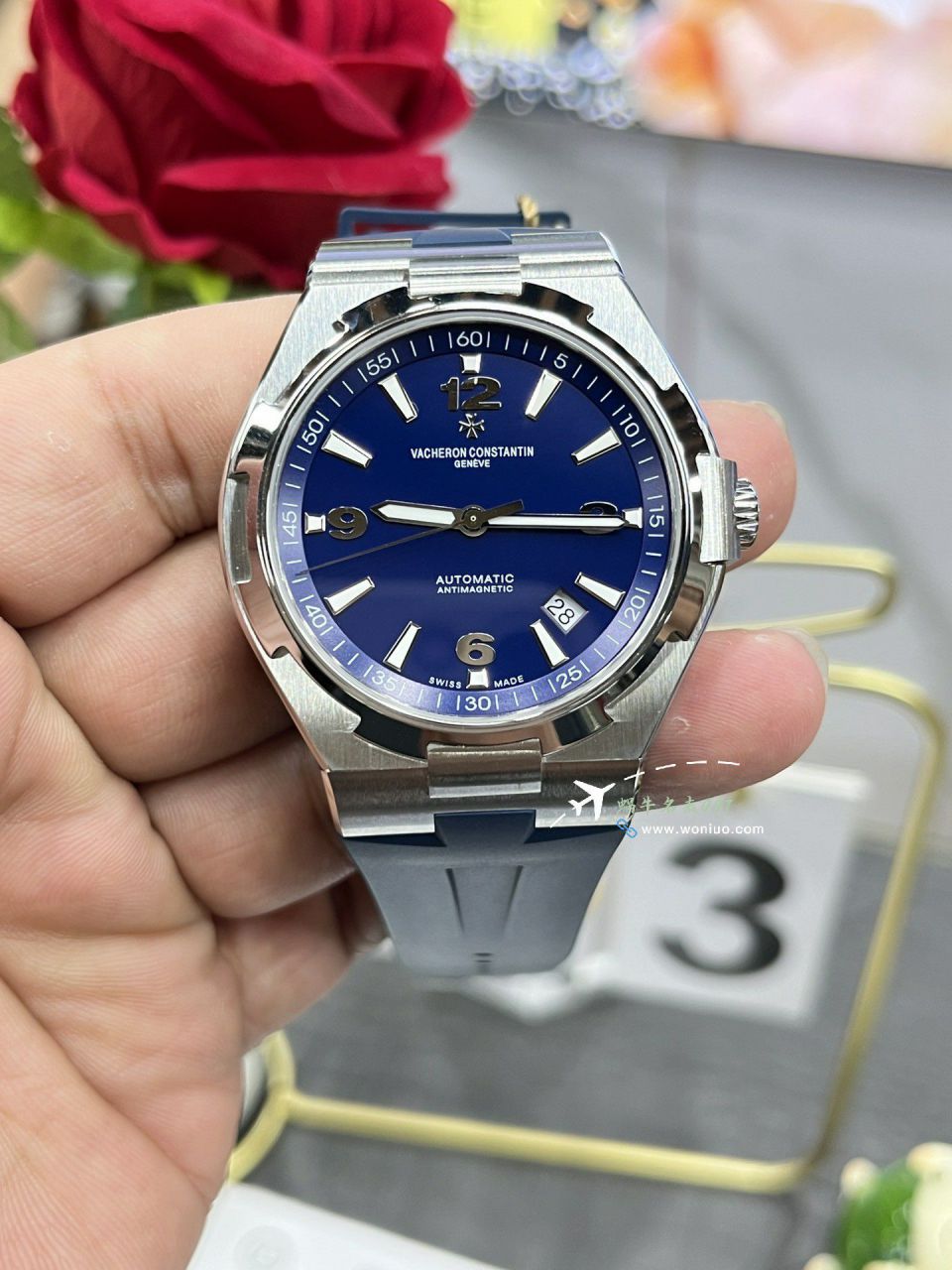 PPFVacheron Constantin Overseas  series TOP replica imitation  watch blue surface  rubber strapP47040/000A-9008 / JS270