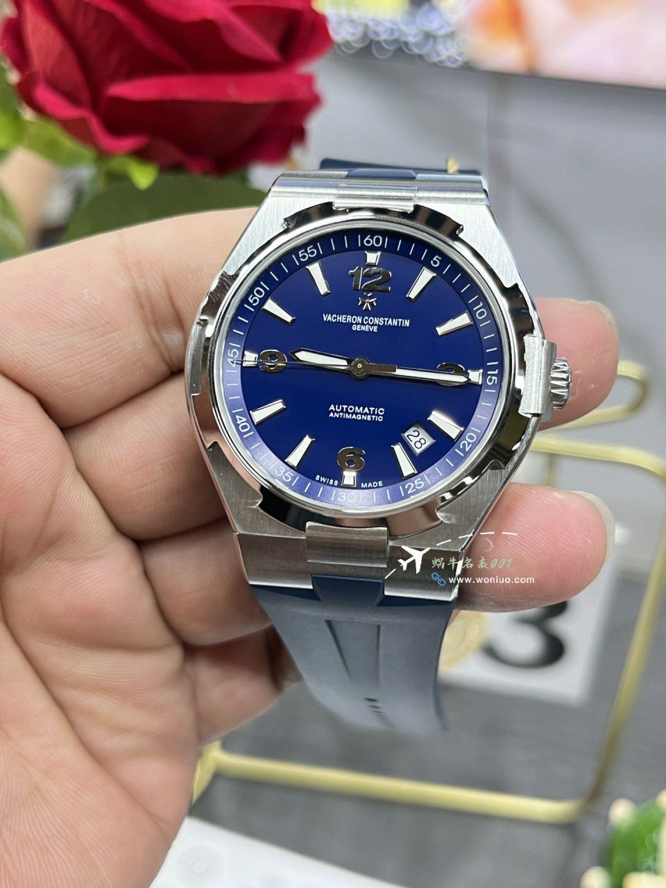 PPFVacheron Constantin Overseas  series TOP replica imitation  watch blue surface  rubber strapP47040/000A-9008 / JS270