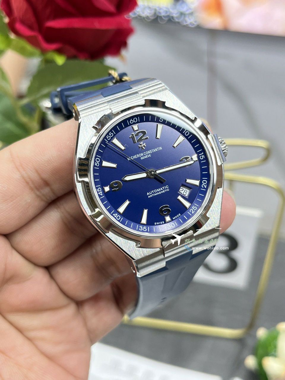 PPFVacheron Constantin Overseas  series TOP replica imitation  watch blue surface  rubber strapP47040/000A-9008 / JS270