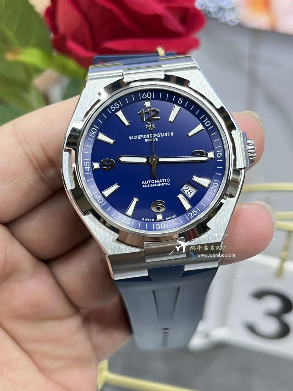 PPFVacheron Constantin Overseas  series TOP replica imitation  watch blue surface  rubber strapP47040/000A-9008 / JS270
