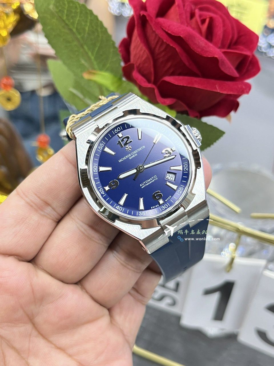 PPFVacheron Constantin Overseas  series TOP replica imitation  watch blue surface  rubber strapP47040/000A-9008 / JS270