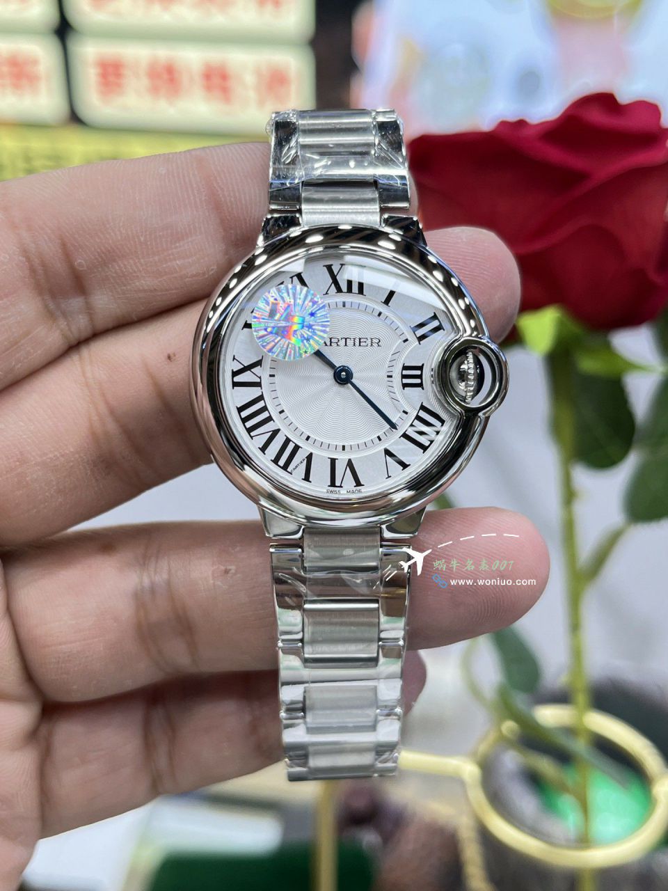 AFCartier blue balloons 33mm quartz movement  lady  watch100% replica imitation W6920084，WSBB0034，W6920086 watches  / K366