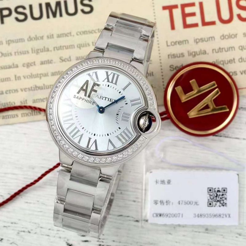 AF Factory Cartier blue balloons  Women  quartz movement 33mm watch