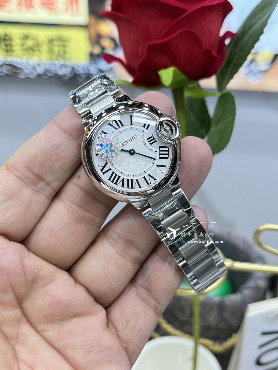 AFCartier blue balloons 33mm quartz movement  replica imitation   Women  watch series WSBB0047 watches  / K367