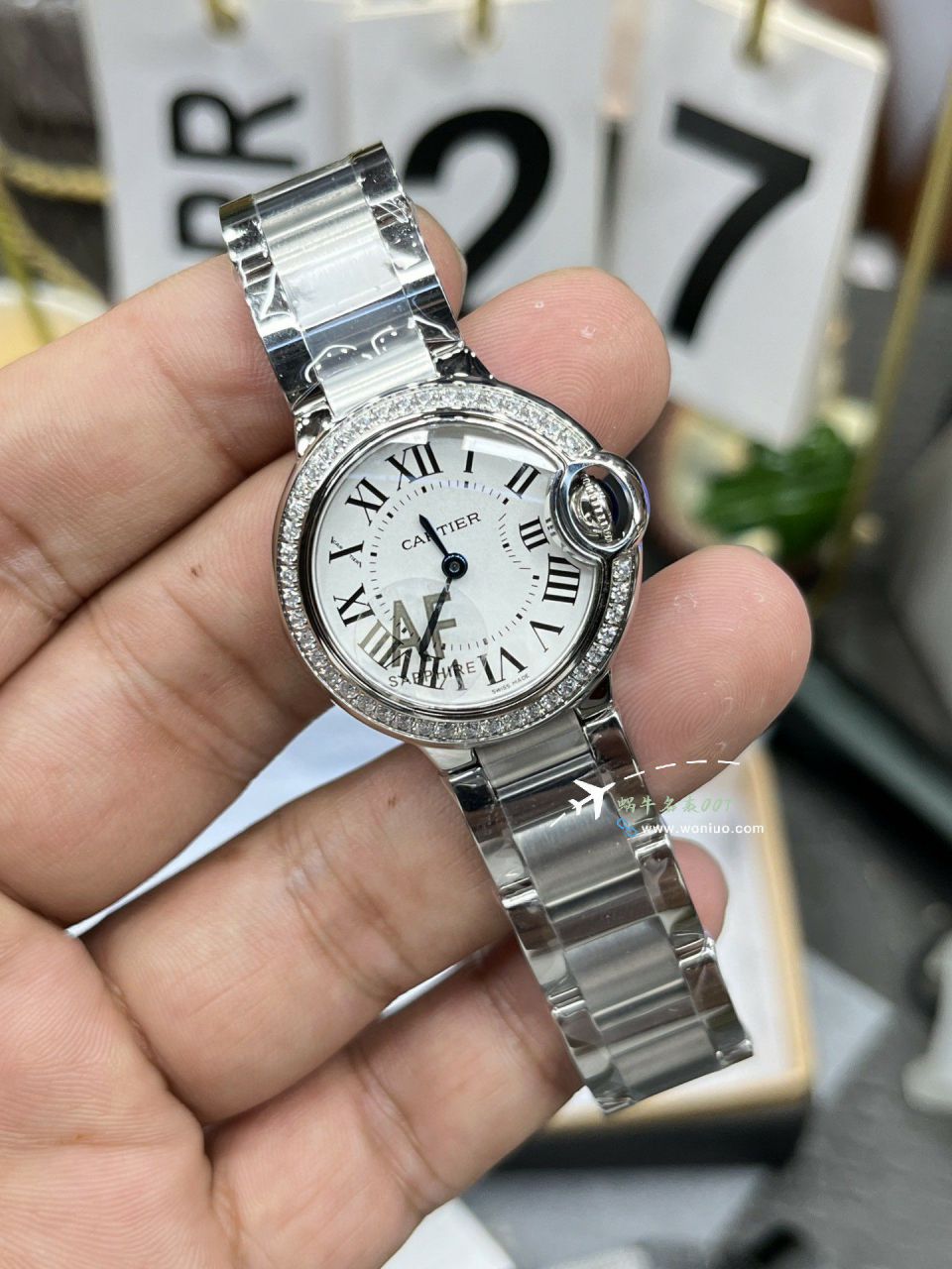 AFCartier blue balloons Women watch28 quartz movement 100% imitation  replica  watch WSBB0067 watches  / K371