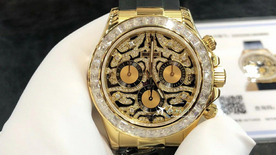  Ultra-high-end  Customized Rolex Cosmograph  gold 虎 Daytona  replica imitation  watch116588 TBR watches  / R880