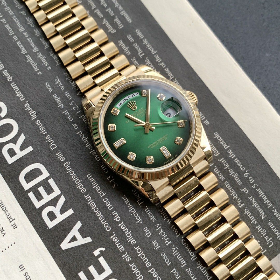 Rolex Day-Date 烟熏渐变绿  imitation  replica  watchm128238-0069 watches  / R888