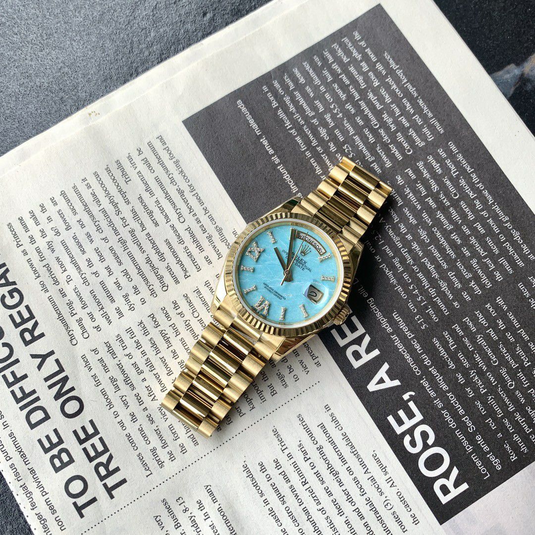Rolex Day-Date  blue 松石100% replica imitation  watchm128238-0071 watches  / R889
