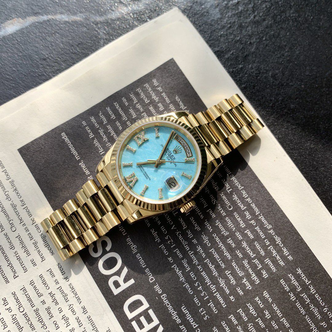 Rolex Day-Date  blue 松石100% replica imitation  watchm128238-0071 watches  / R889
