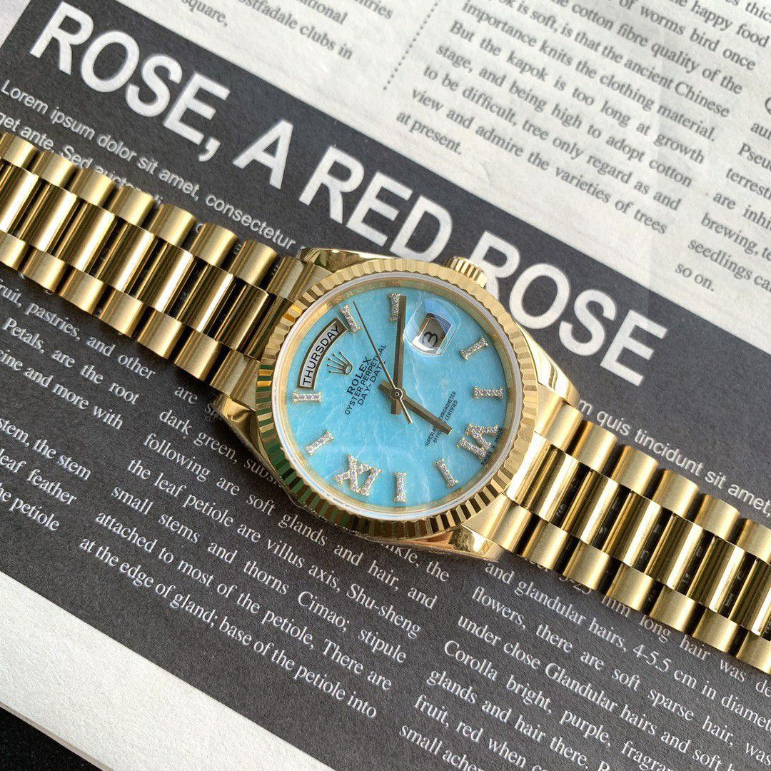 Rolex Day-Date  blue 松石100% replica imitation  watchm128238-0071 watches  / R889